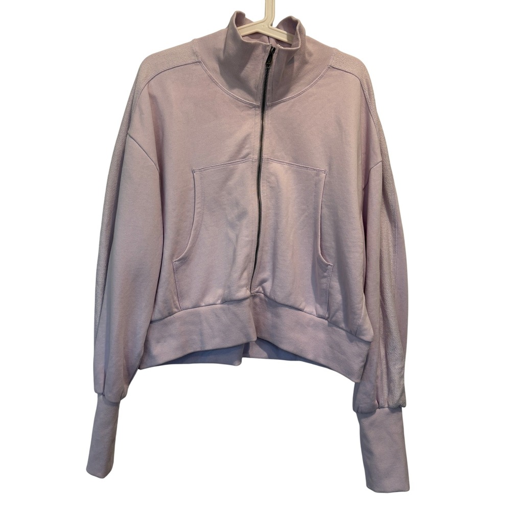 Free People Movement High Jump Oversize Rose Zip-Up Jacket Size M MSRP $98